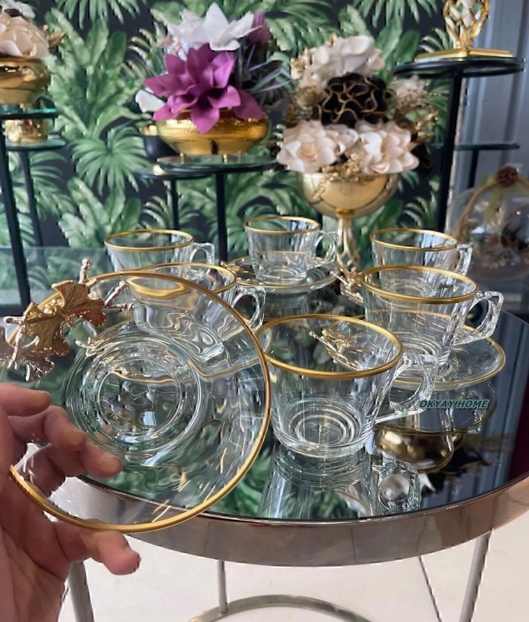 سرویس چای خوری ۱۲پارچه ۶نفر بلوری ترکیه