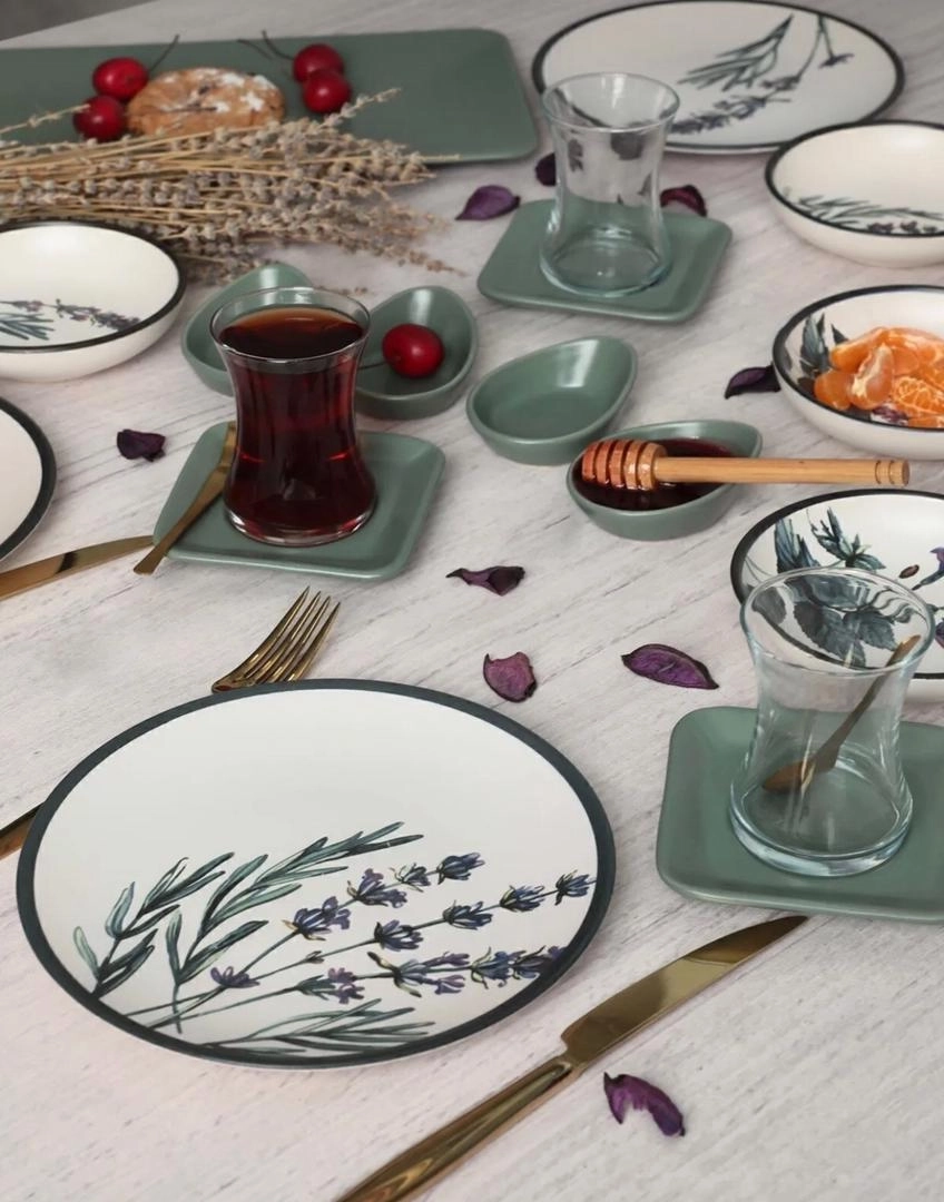 سرویس صبحانه خوری چینی ۲۱پارچه ۶نفر برند کرامیکا ترکیه