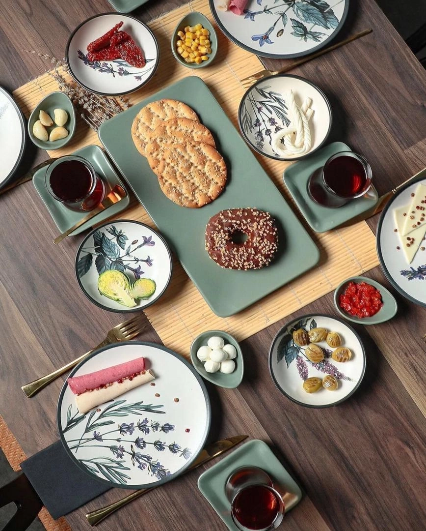 سرویس صبحانه خوری چینی ۲۱پارچه ۶نفر برند کرامیکا ترکیه
