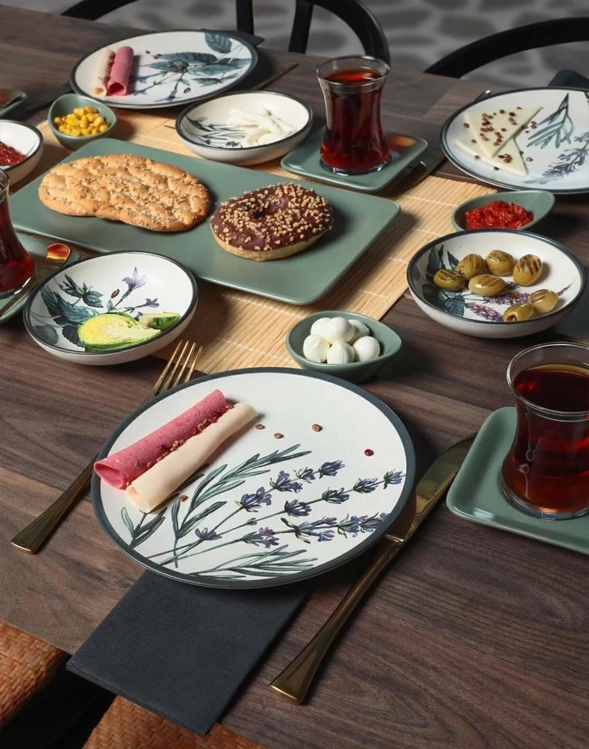 سرویس صبحانه خوری چینی ۲۱پارچه ۶نفر برند کرامیکا ترکیه