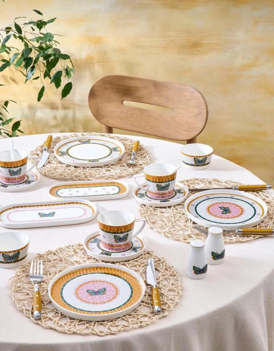 سرویس صبحانه خوری 33پارچه 6نفر چینی برند کاراجا ترکیه